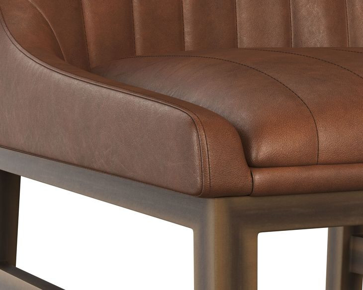 Ellsworth Bravo Cognac Upholstered Counter Height Stool