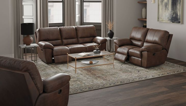 Stetson Walnut Lay Flat Reclining Living Room Set