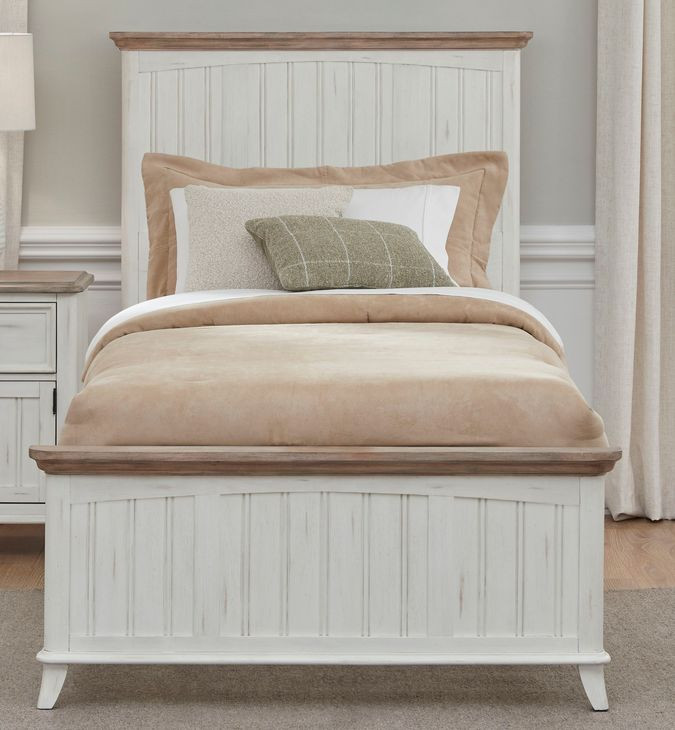 Beach Comber Weathered White And Sand Top Youth Panel Bedroom Set