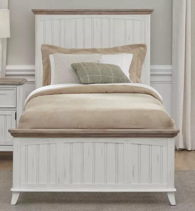 Beach Comber Weathered White And Sand Top Youth Panel Bedroom Set
