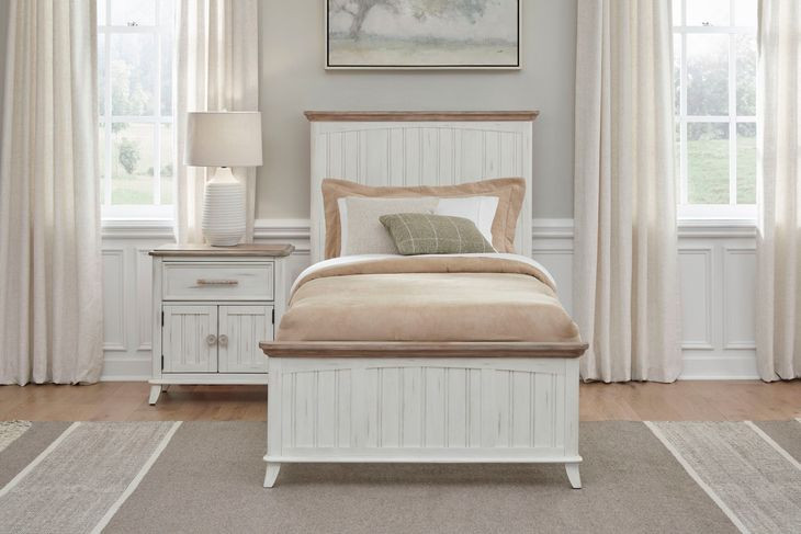 Beach Comber Weathered White And Sand Top Youth Panel Bedroom Set