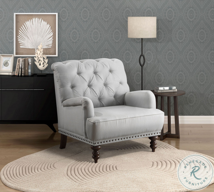 Holland Park Gray And White Accent Chair From Homelegance | Coleman ...