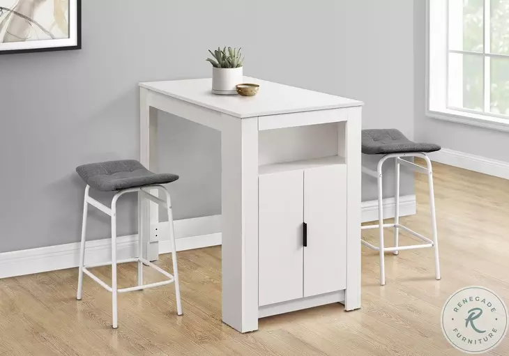 1202 White Laminate 48" Rectangular Counter Height Dining Table