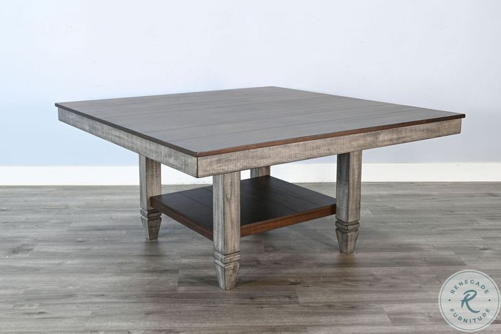Sawmill Square Brown 60" Rectangular Dining Table with Storage