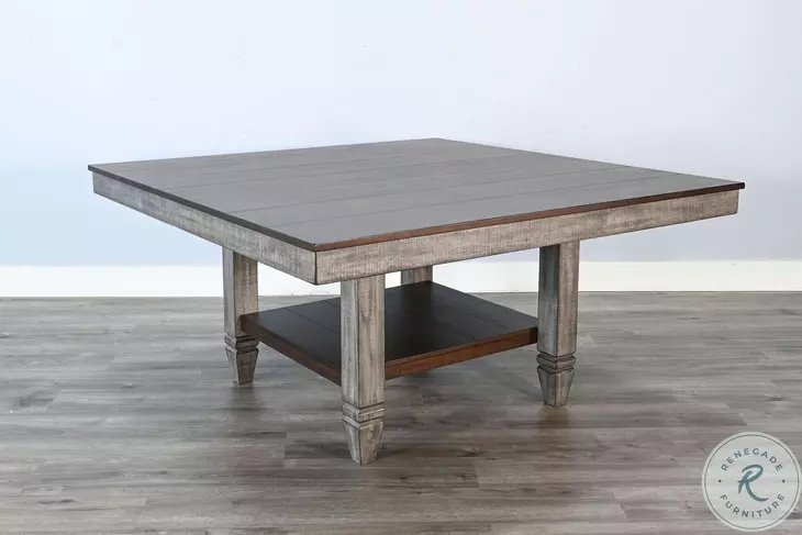 Sawmill Square Brown 60" Rectangular Dining Table with Storage