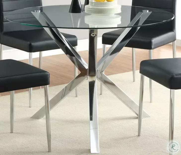 Vance Chrome Round Dining Table