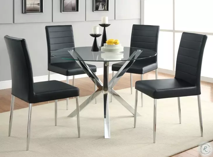 Vance Chrome Round Dining Table