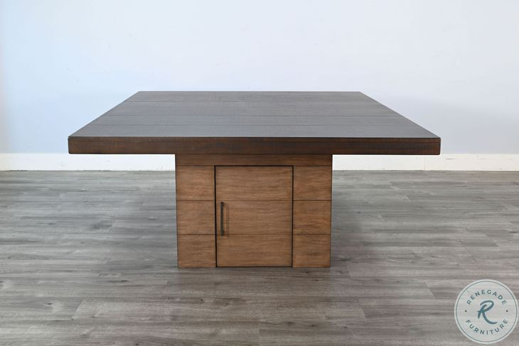 Modern Minimalist Brown 60" Round Dining Table with Storage