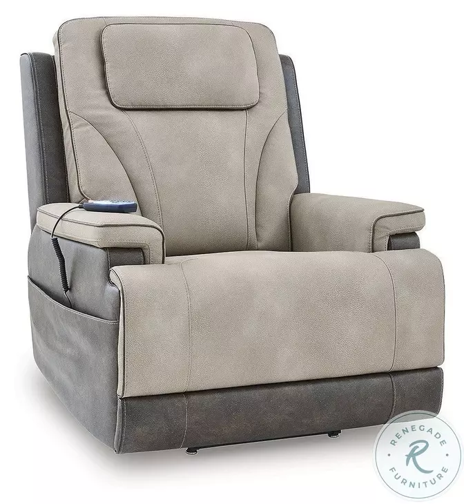 4Z Relax Retreat Sand Performance Fabric Power Lift Recliner