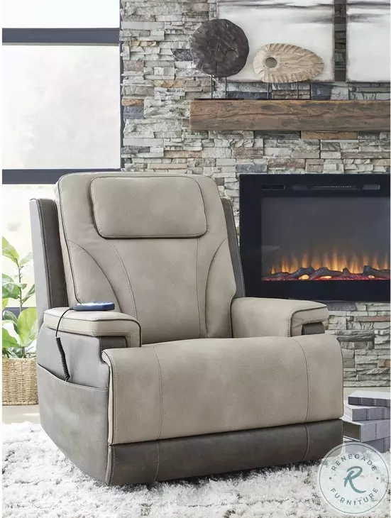 4Z Relax Retreat Sand Performance Fabric Power Lift Recliner