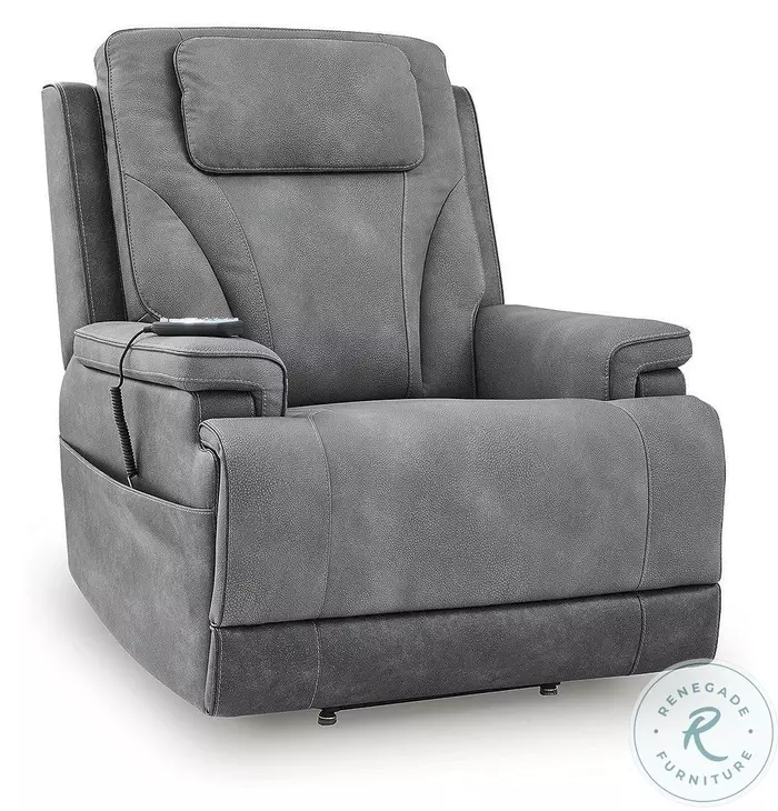 4Z Relax Retreat Slate Performance Fabric Power Lift Recliner