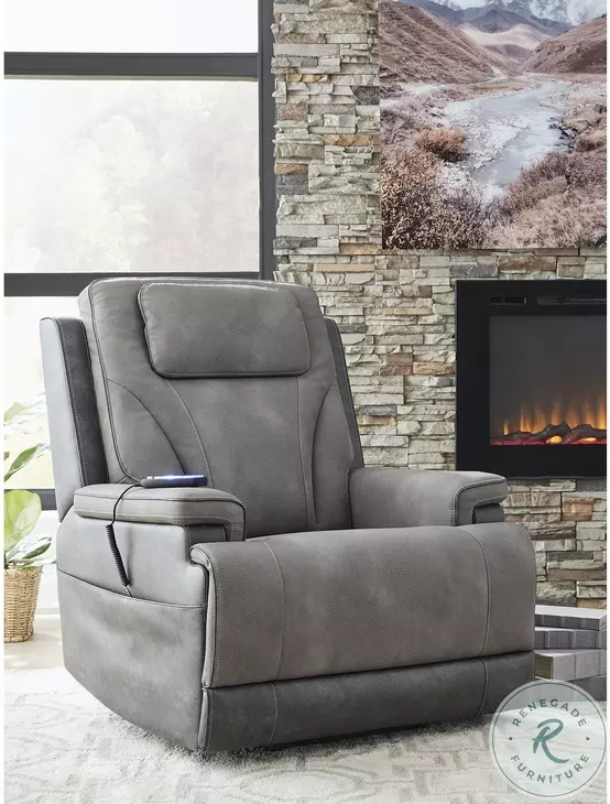4Z Relax Retreat Slate Performance Fabric Power Lift Recliner