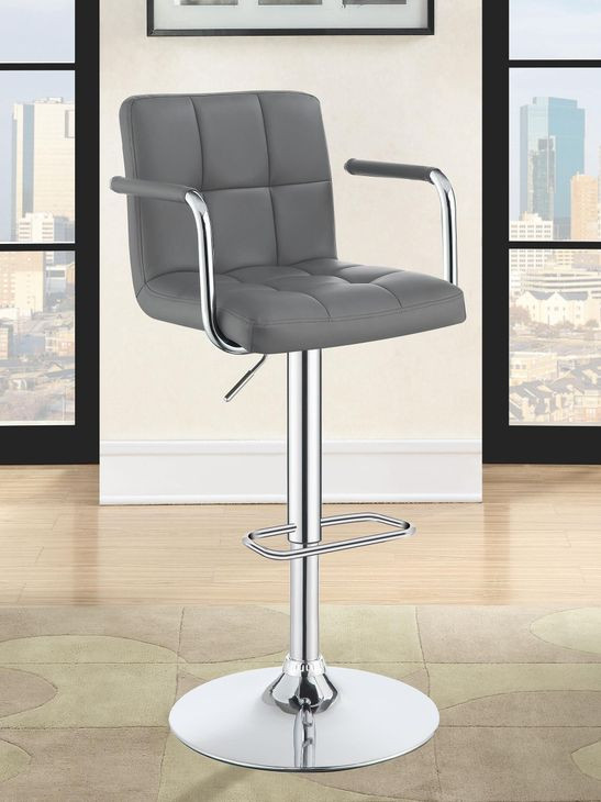 Palomar Grey And Chrome Adjustable Height Bar Stool