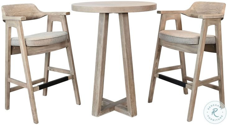 Golden Hearth Natural Mia Round Bar Table Set