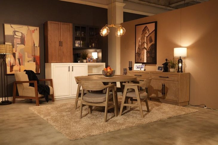 Mia Wheat 48" Round Dining Table