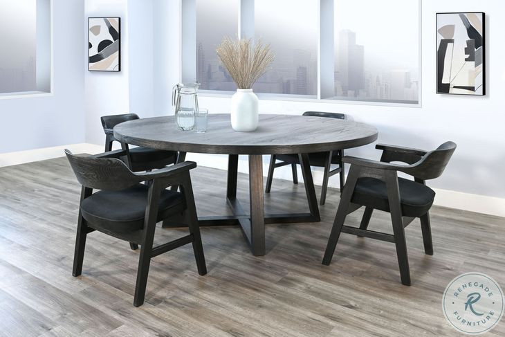 Golden Hearth Black Mia Large Round Dining Room Set