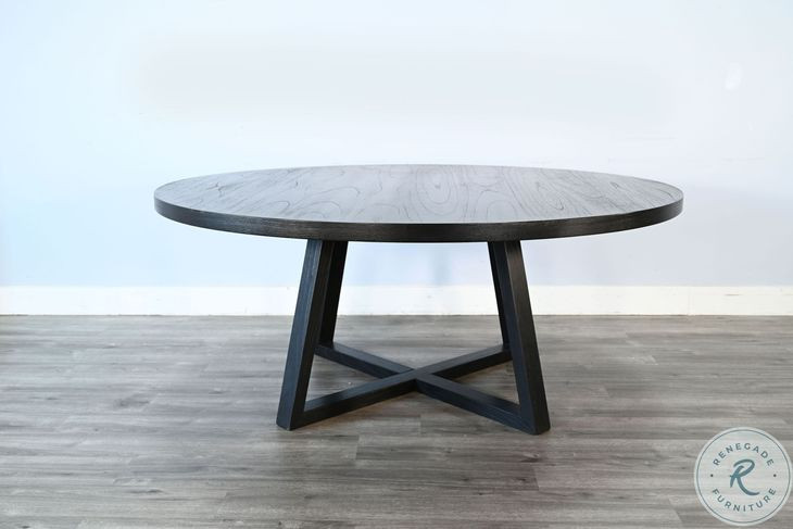 Golden Hearth Black Mia Large Round Dining Room Set