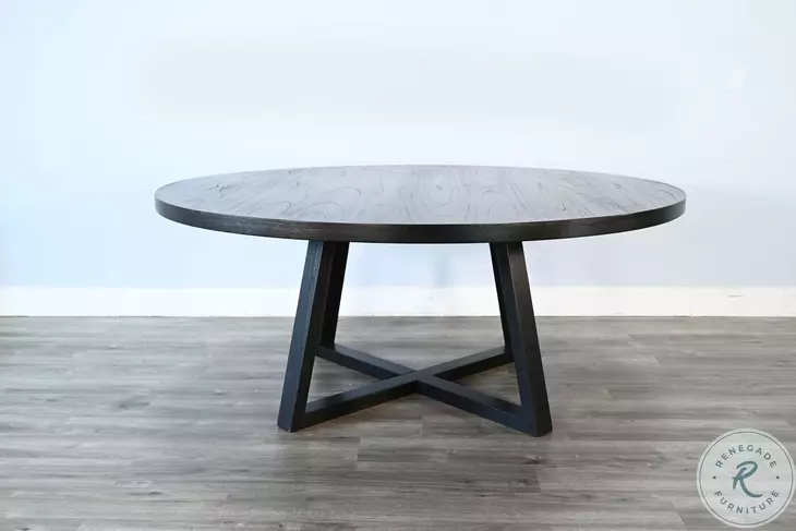 Golden Hearth Black Large 72" Round Dining Table