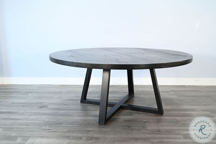 Golden Hearth Black Large 72" Round Dining Table