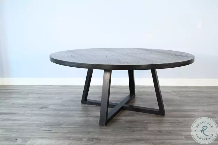 Golden Hearth Black Large 72" Round Dining Table