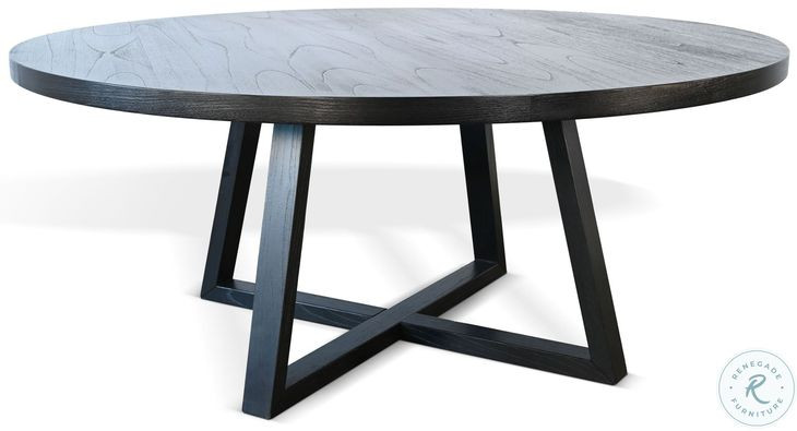 Golden Hearth Black Large 72" Round Dining Table