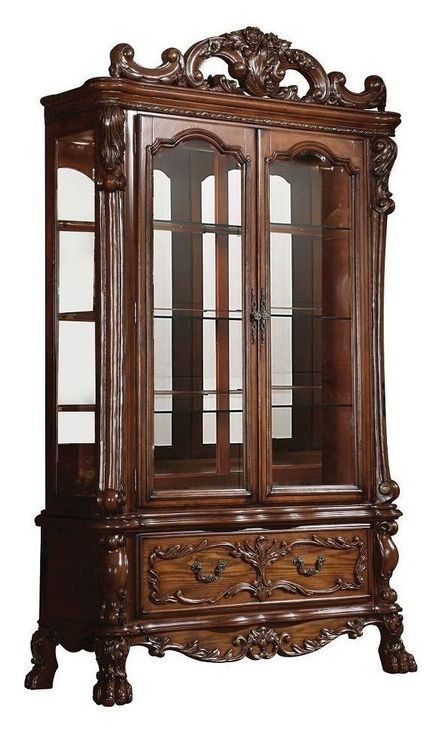 Dresden Cherry Oak 2 Door Curio Cabinet with LED