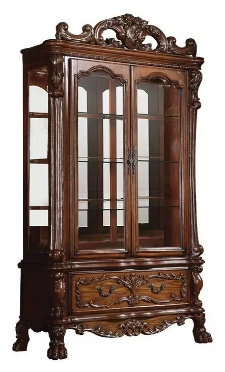 Dresden Cherry Oak 2 Door Curio Cabinet with LED from ACME