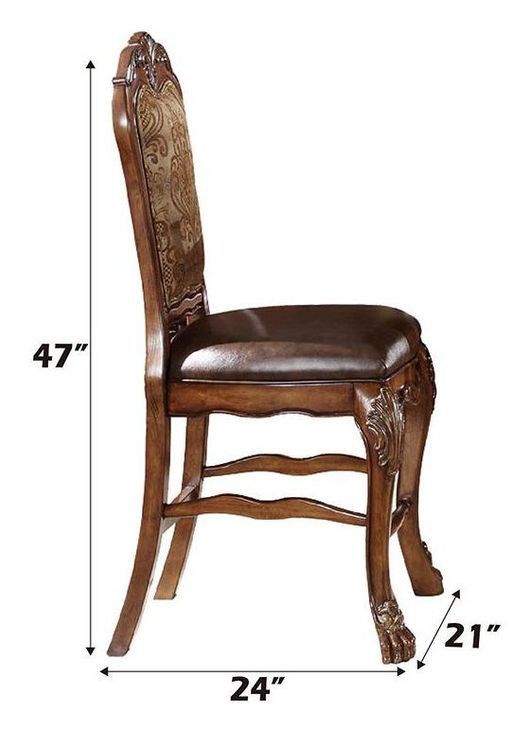 Dresden Brown and Gold Upholstered Counter Height Chair Set of 2