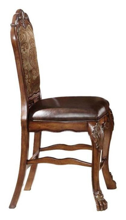 Dresden Brown and Gold Upholstered Counter Height Chair Set of 2