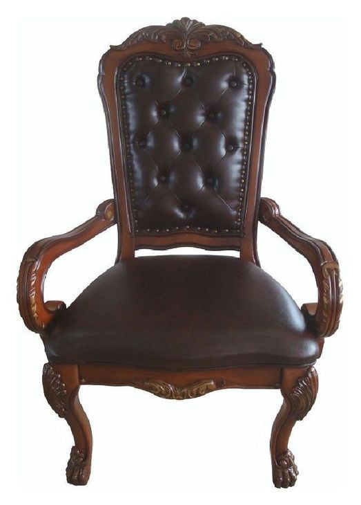 Dresden Brown Upholstered Executive Office Chair with Nailhead Trim