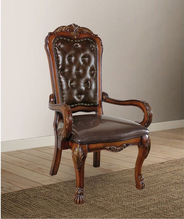 Dresden Brown Upholstered Executive Office Chair with Nailhead Trim