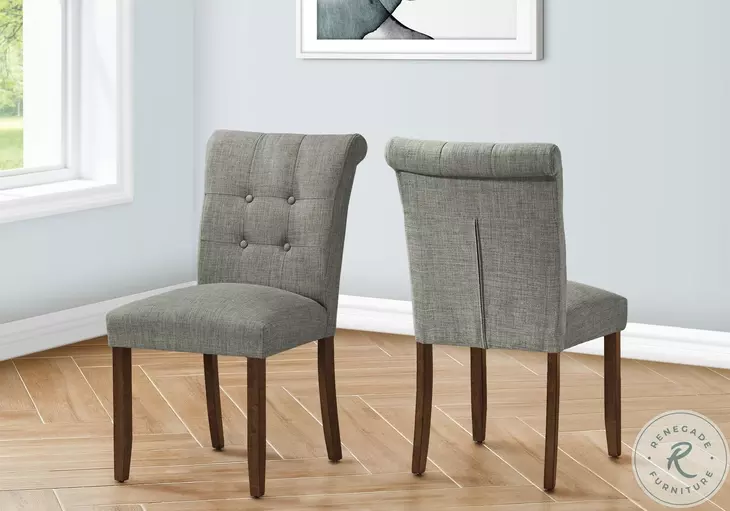 1218 Grey Fabric Upholstered Dining Chair Set Of 2