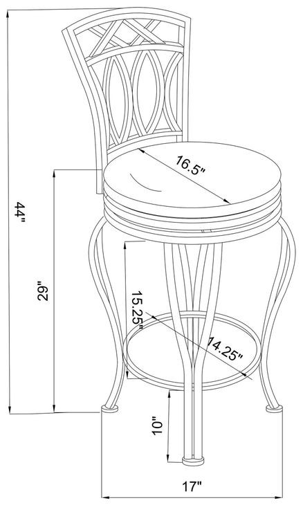 Adamsville Black Upholstered Swivel Bar Stool