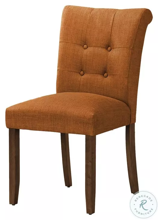 1221 Orange Fabric Upholstered Dining Chair Set Of 2