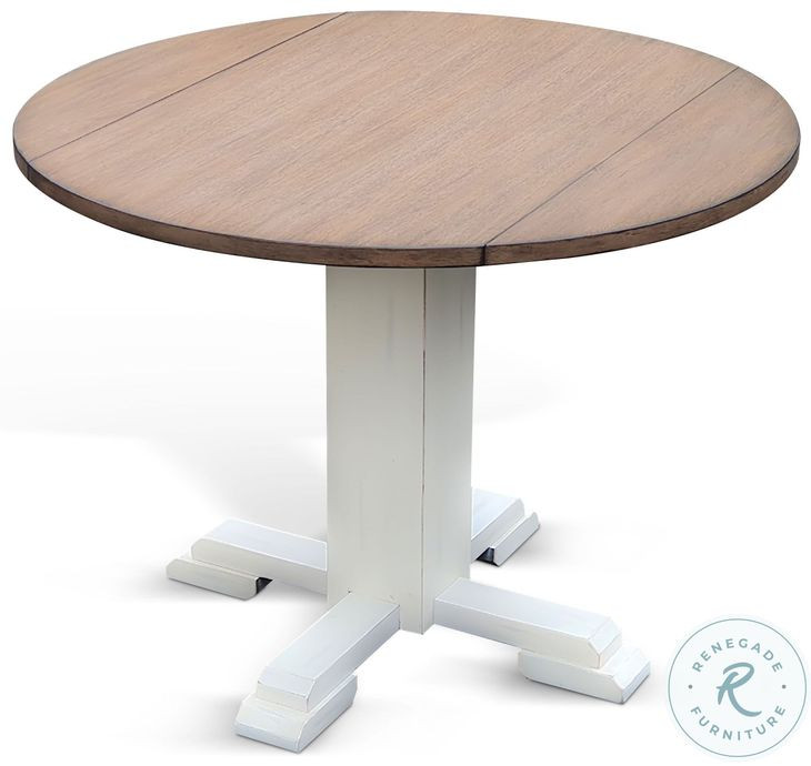 Rustic Refined White 40" Round Dining Table