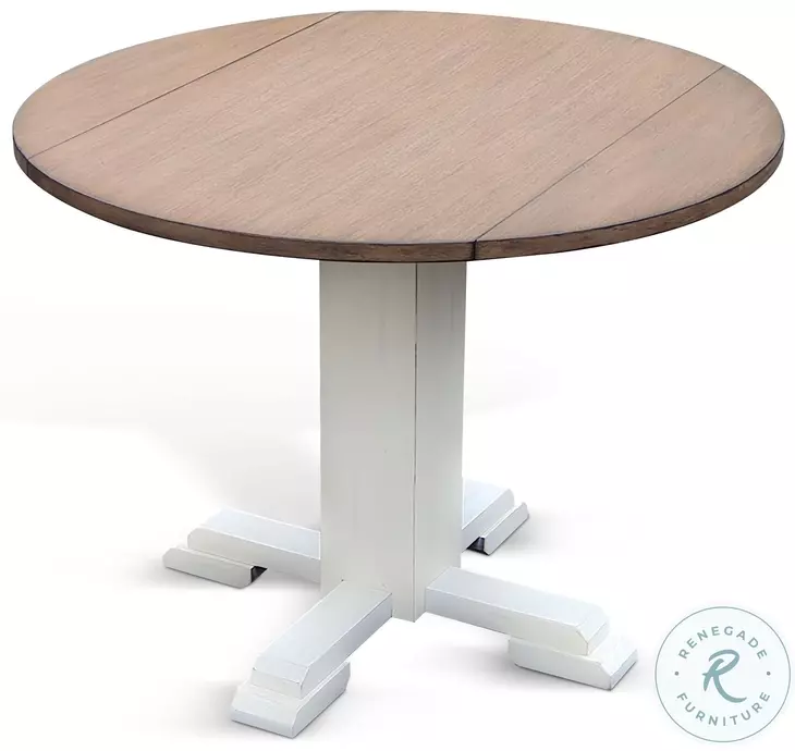 Rustic Refined White 40" Round Dining Table