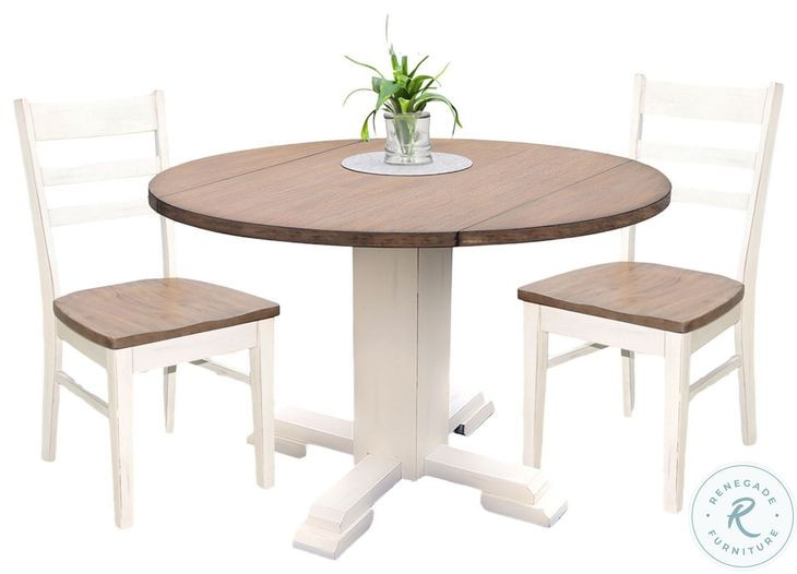 Rustic Refined White 40" Round Dining Table