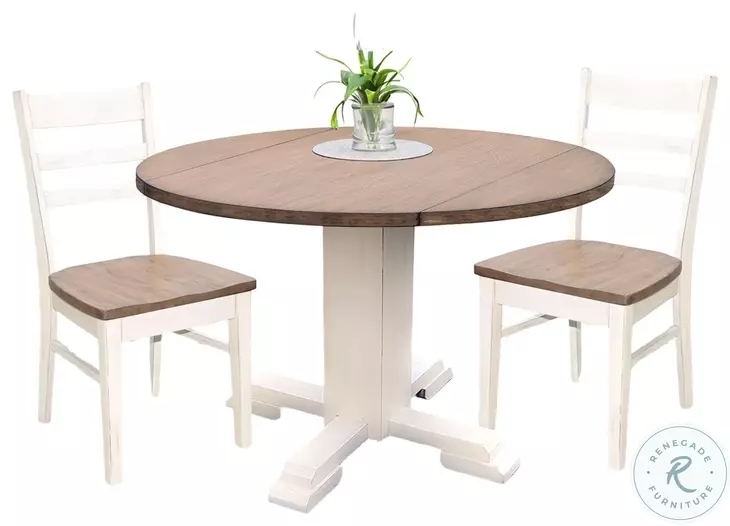 Rustic Refined White 40" Round Dining Table