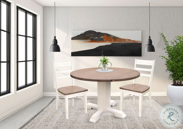 Rustic Refined White 40" Round Dining Table