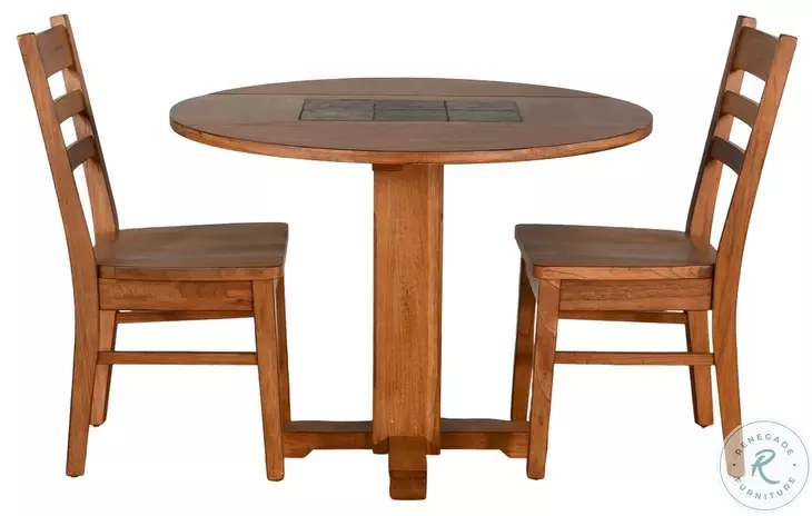 Golden Hearth Beige Drop Leaf Round Dining Room Set