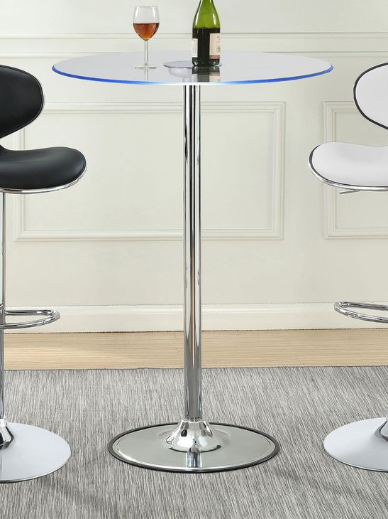 Thea Chrome And Clear LED Bar Table