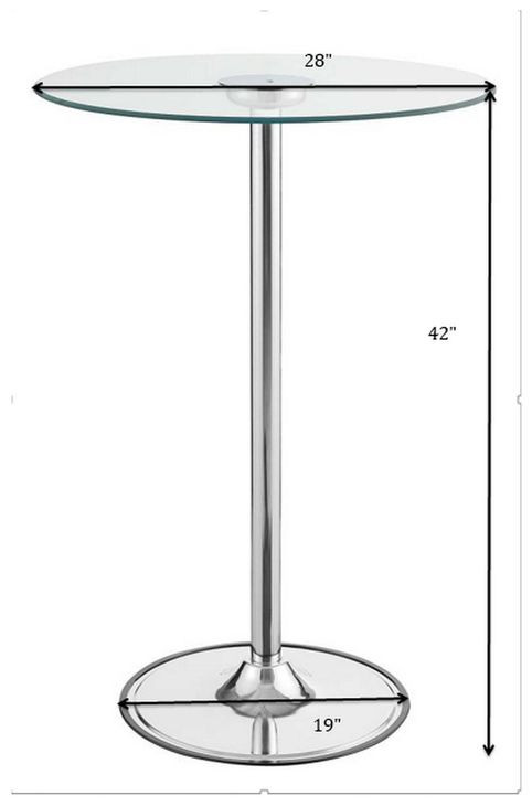 Thea Chrome And Clear LED Bar Table