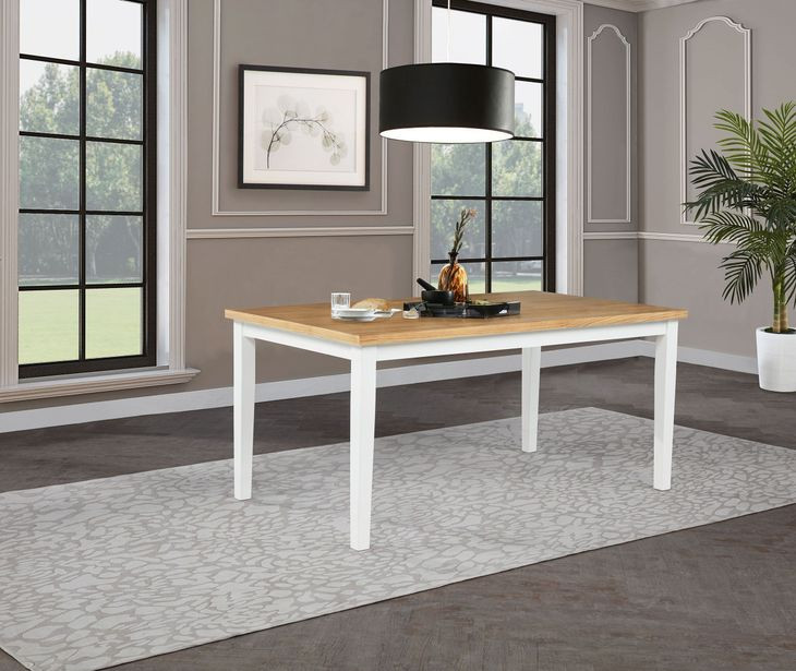 Andrews Light Ash and White 66" Rectangular Dining Table
