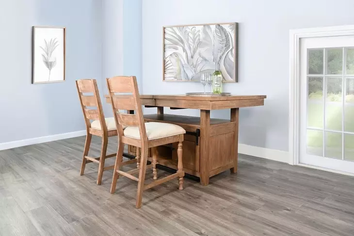 Sierra Beige Upholstered Counter Height Stool Set of 2