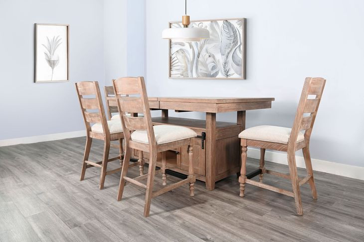 Sierra Beige Upholstered Counter Height Stool Set of 2