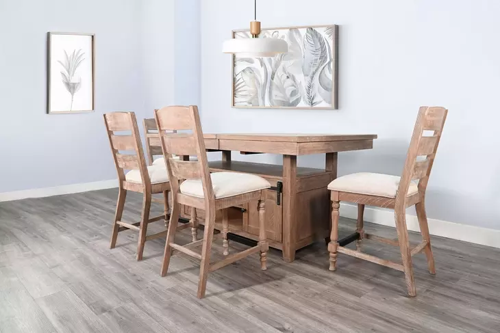 Sierra Beige Upholstered Counter Height Stool Set of 2