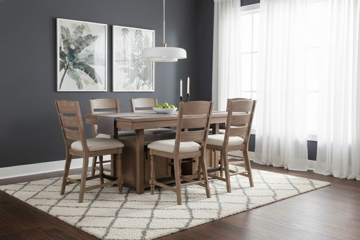 Sierra Amber Extendable Rectangular Counter Height Dining Room Set
