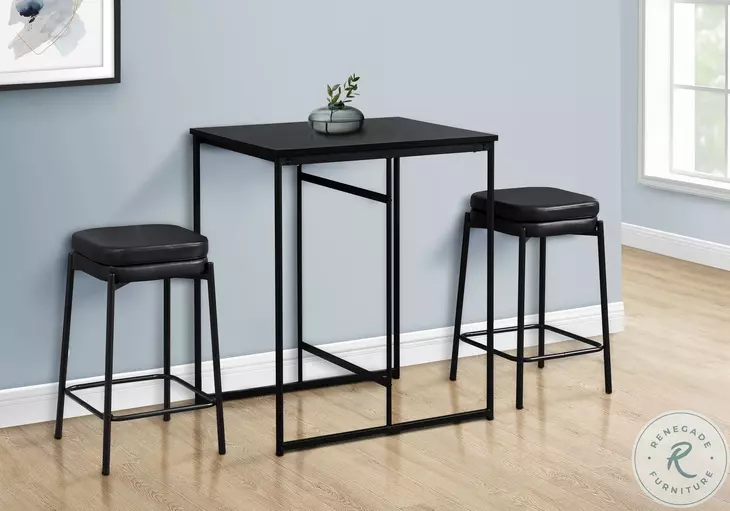 1240 Black Laminate 32" Rectangular Counter Height Dining Table