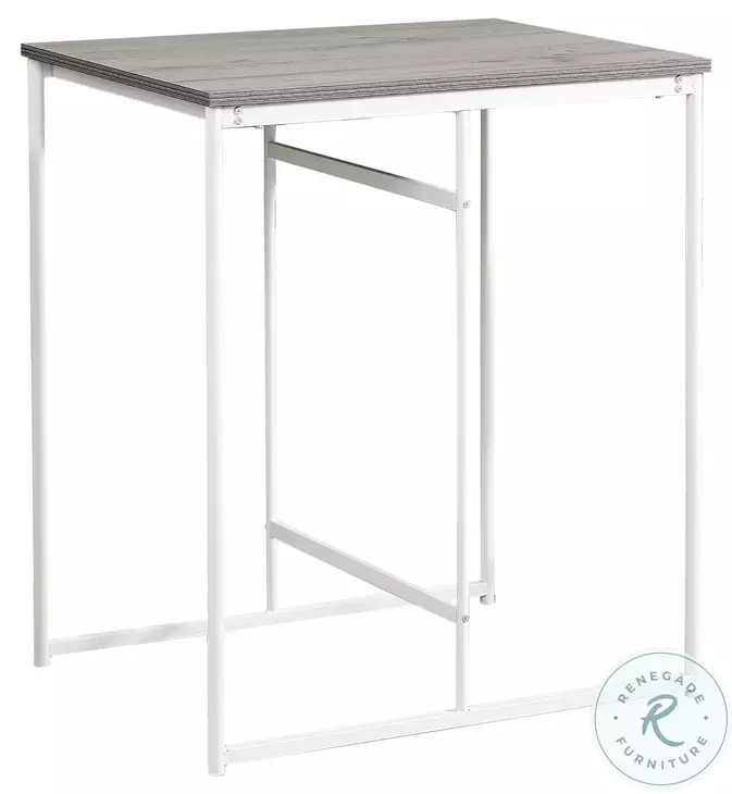 1241 Grey Laminate And White Metal 32" Rectangular Counter Height Dining Table