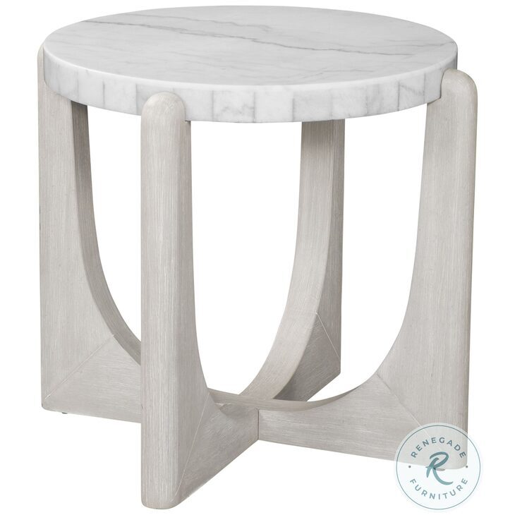 Gavin Driftwood And White Marble End Table